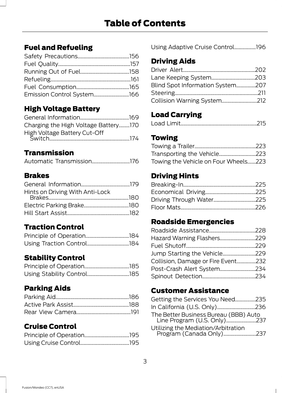 FORD 2015 Fusion Hybrid User Manual | Page 6 / 498