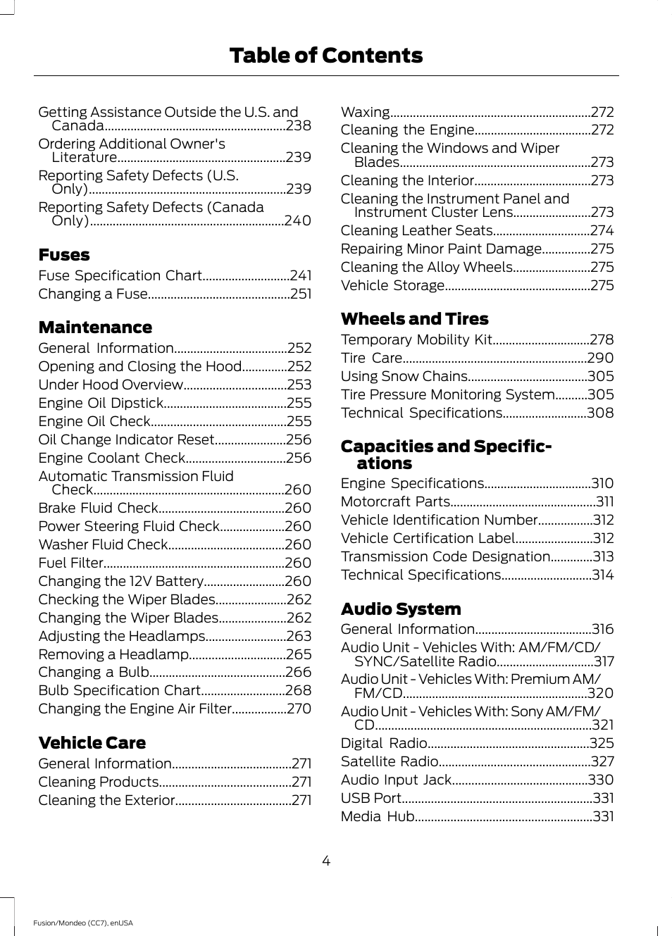 FORD 2015 Fusion Hybrid User Manual | Page 7 / 498