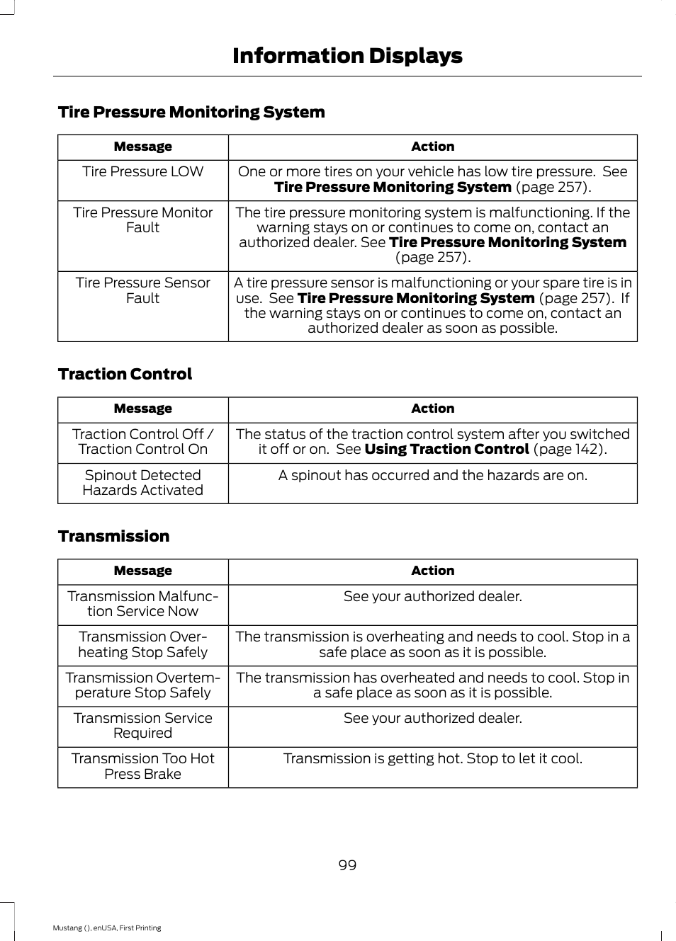 Information displays | FORD 2015 Mustang User Manual | Page 102 / 441