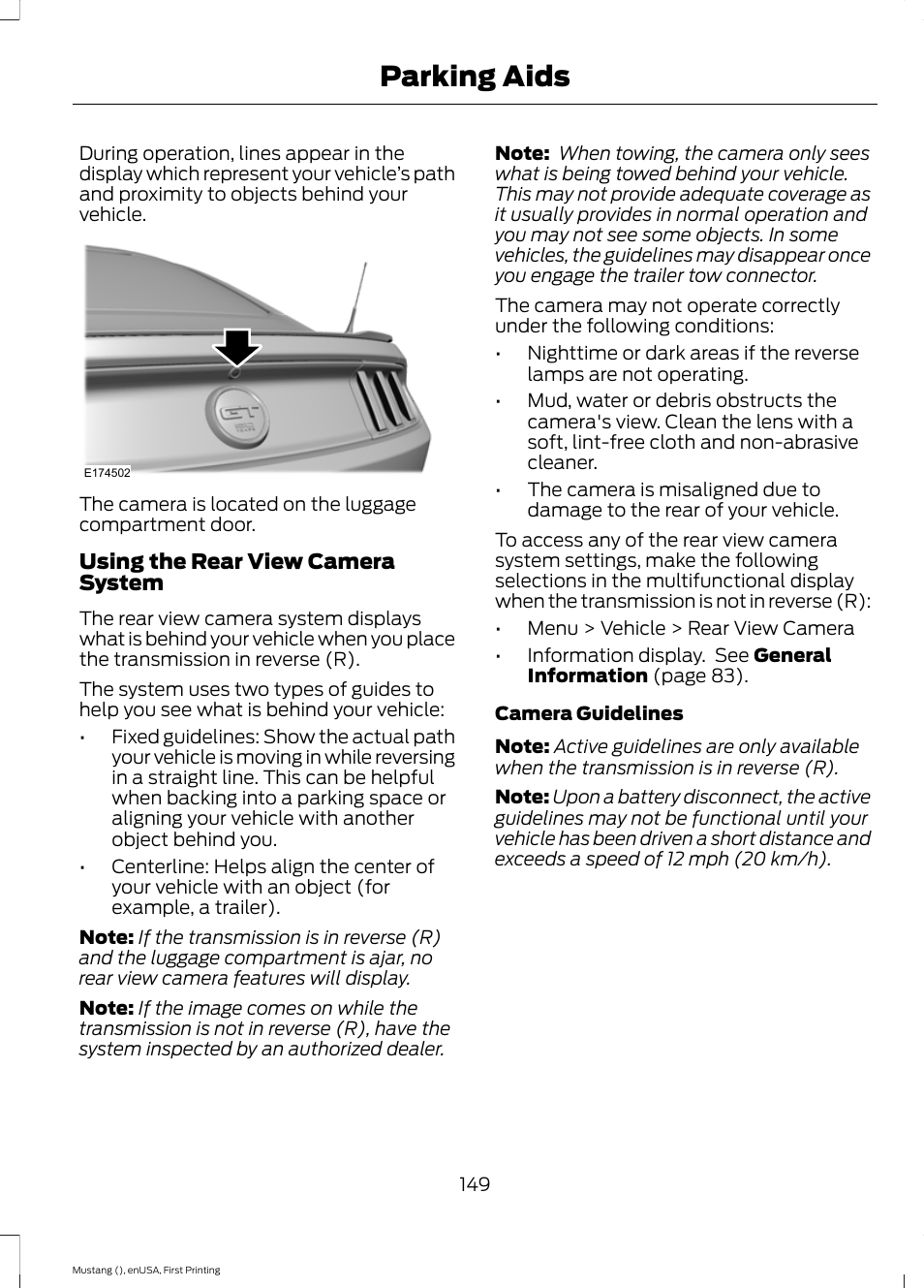 Parking aids | FORD 2015 Mustang User Manual | Page 152 / 441