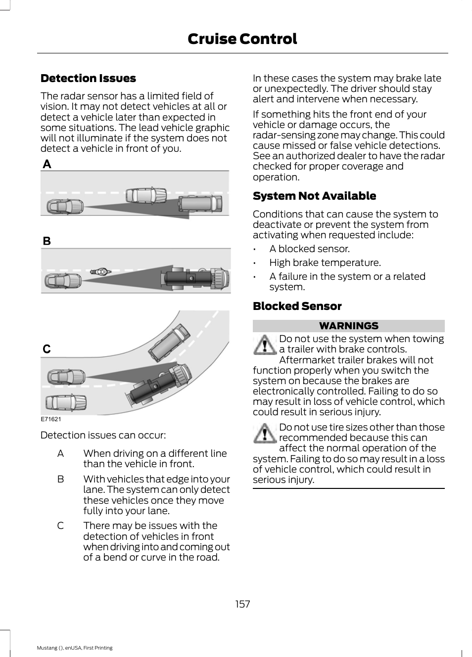 Cruise control | FORD 2015 Mustang User Manual | Page 160 / 441