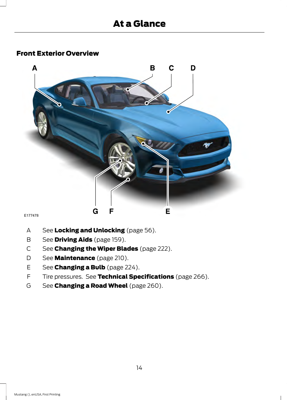 At a glance | FORD 2015 Mustang User Manual | Page 17 / 441