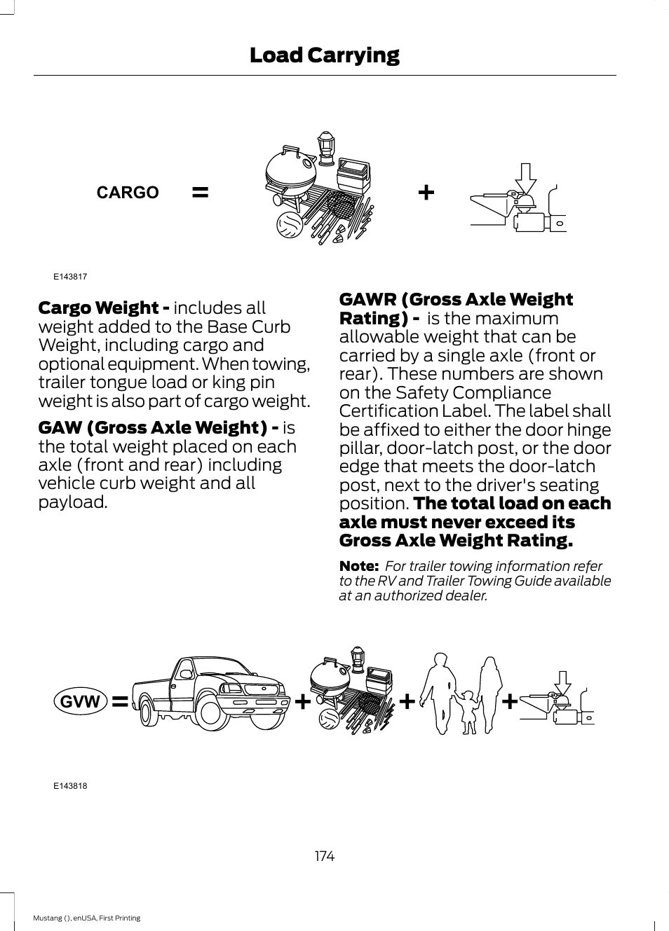 Load carrying | FORD 2015 Mustang User Manual | Page 177 / 441