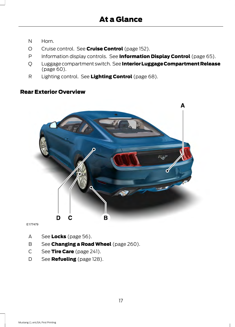 At a glance | FORD 2015 Mustang User Manual | Page 20 / 441