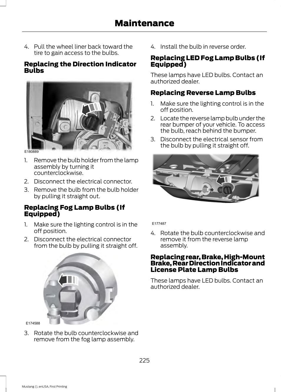 Maintenance | FORD 2015 Mustang User Manual | Page 228 / 441