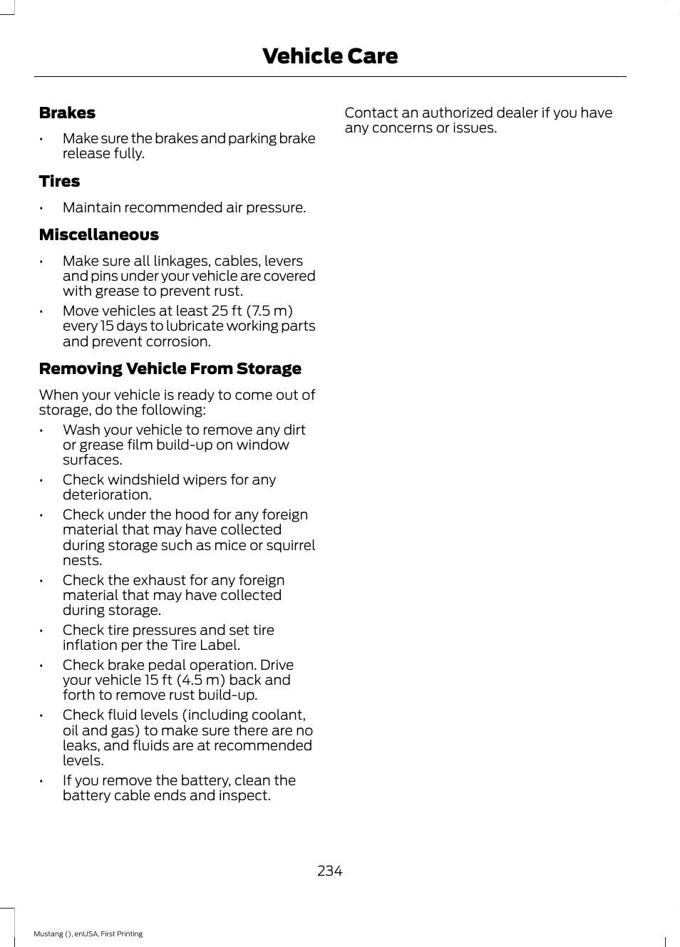 Vehicle care | FORD 2015 Mustang User Manual | Page 237 / 441