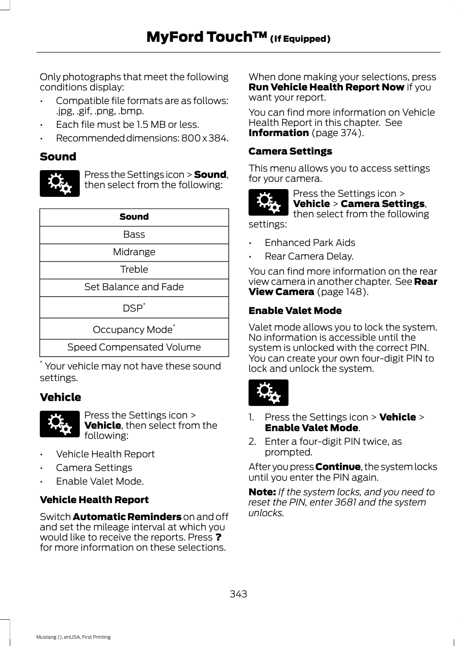 Myford touch | FORD 2015 Mustang User Manual | Page 346 / 441