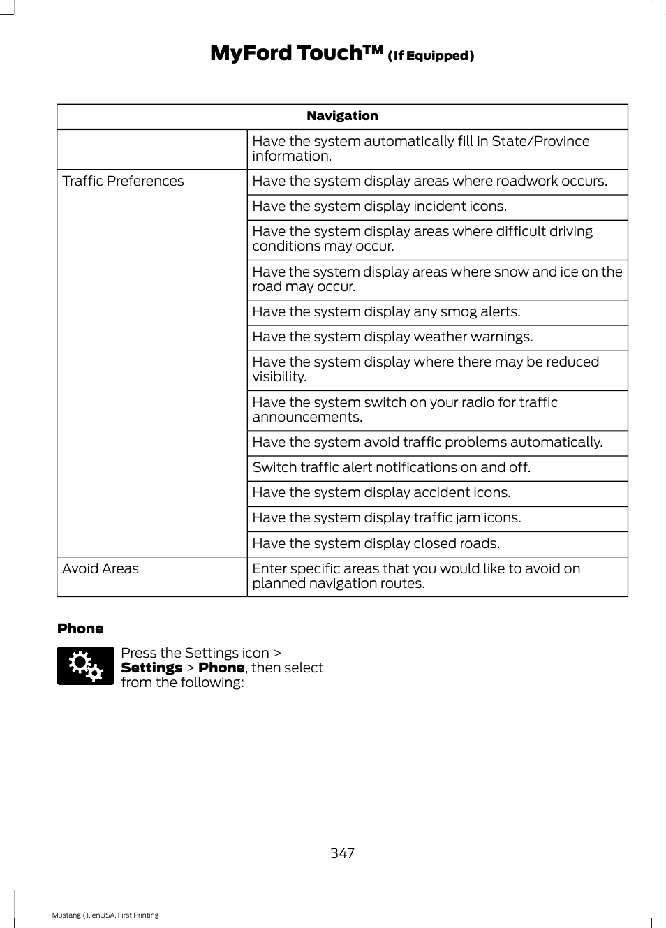 Myford touch | FORD 2015 Mustang User Manual | Page 350 / 441