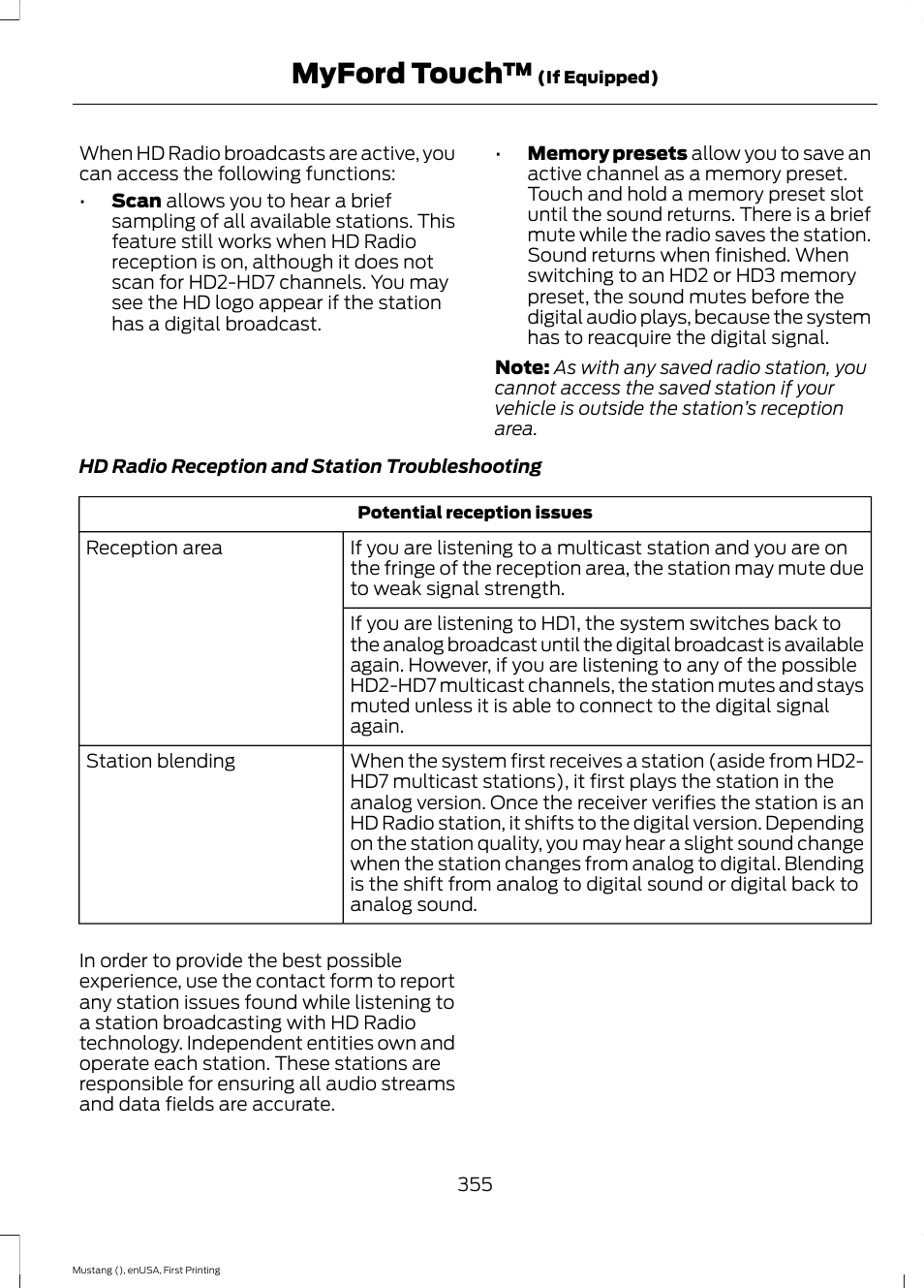 Myford touch | FORD 2015 Mustang User Manual | Page 358 / 441