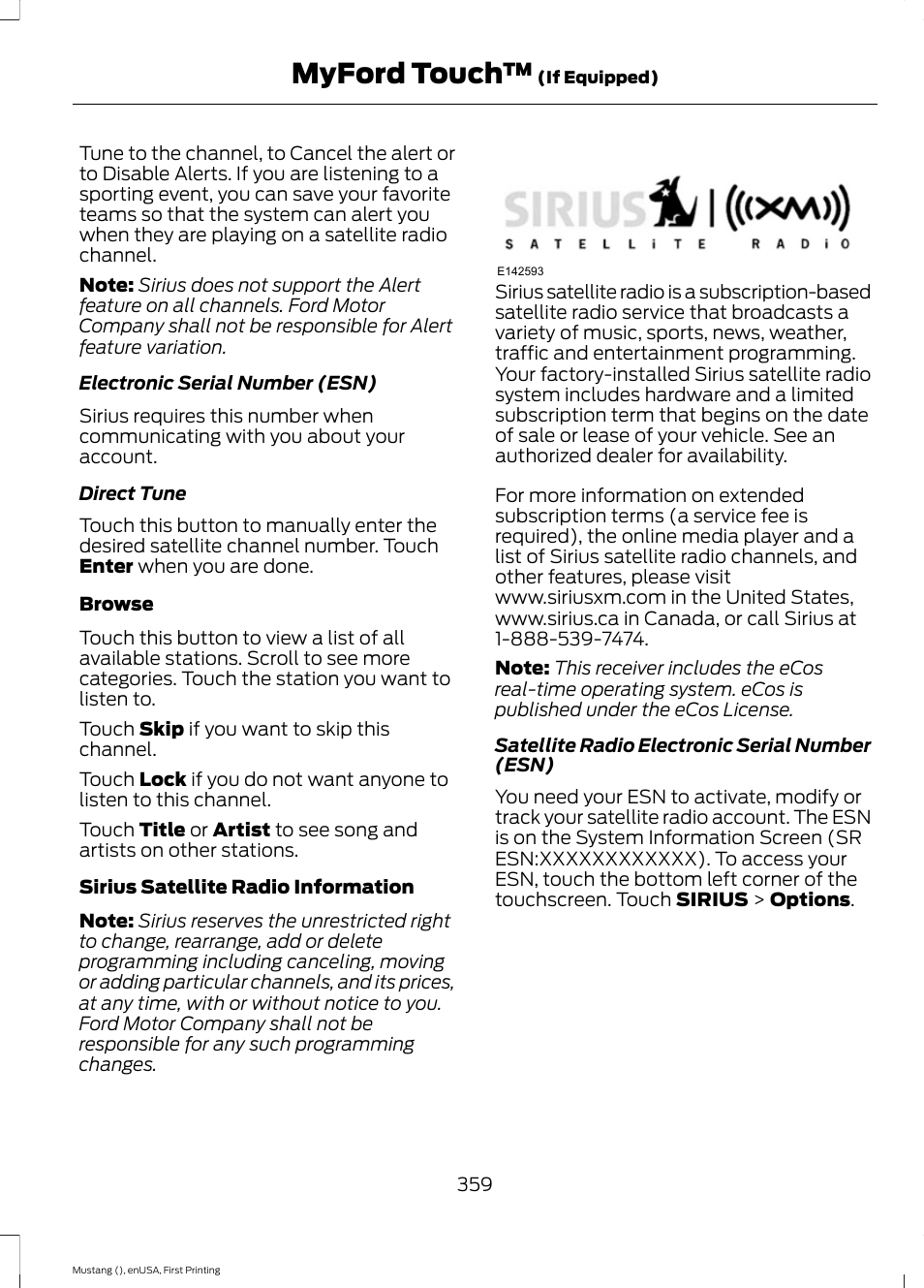 Myford touch | FORD 2015 Mustang User Manual | Page 362 / 441