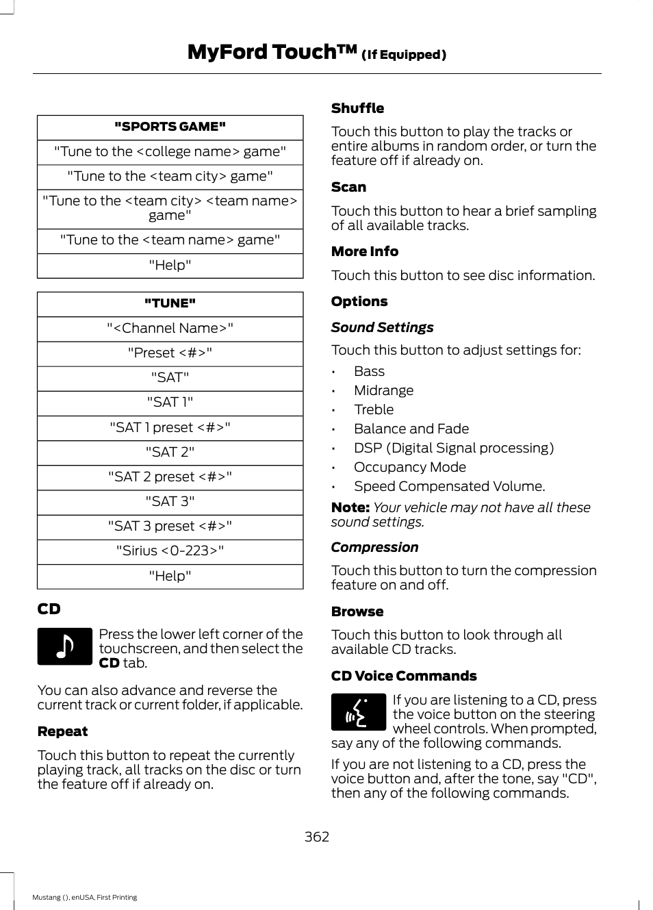 Myford touch | FORD 2015 Mustang User Manual | Page 365 / 441