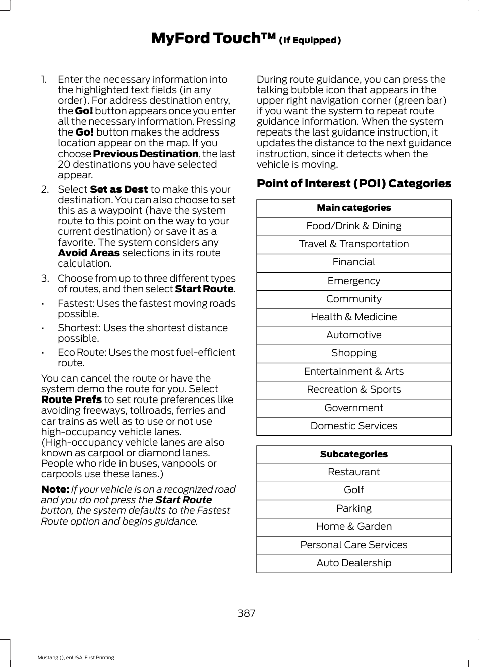 Myford touch | FORD 2015 Mustang User Manual | Page 390 / 441