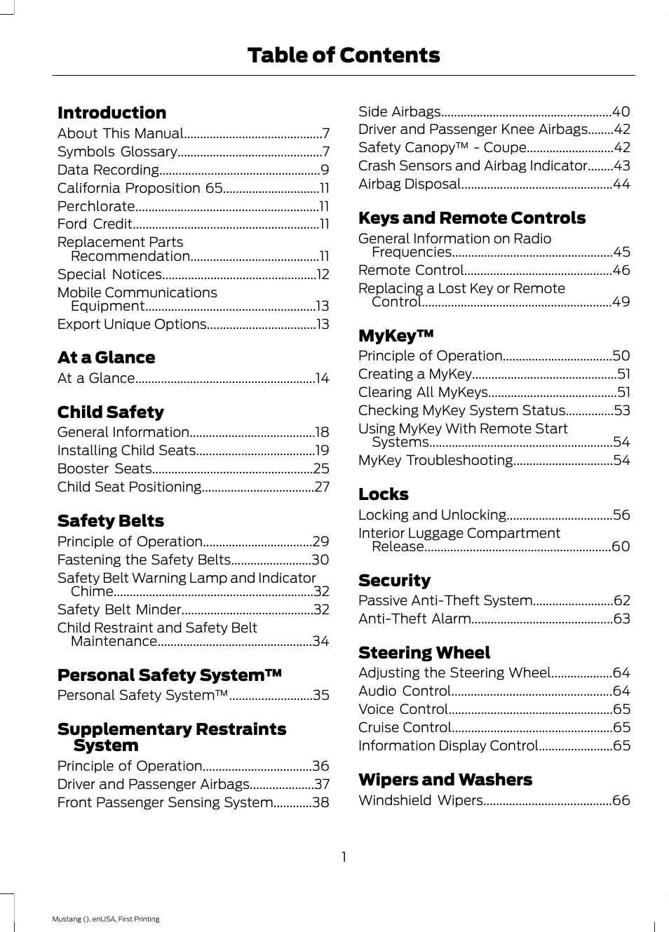 FORD 2015 Mustang User Manual | Page 4 / 441