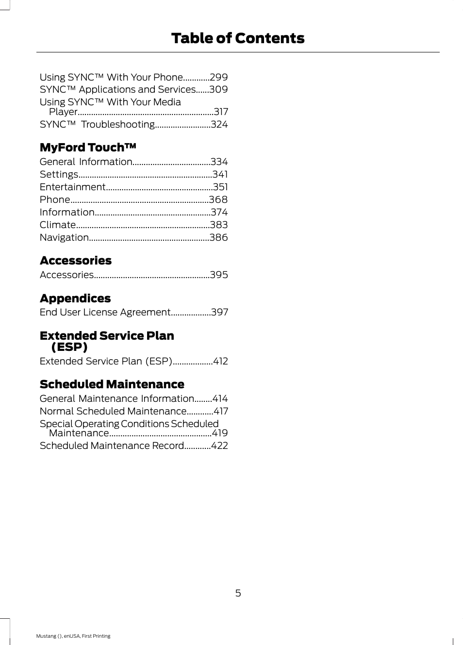 FORD 2015 Mustang User Manual | Page 8 / 441