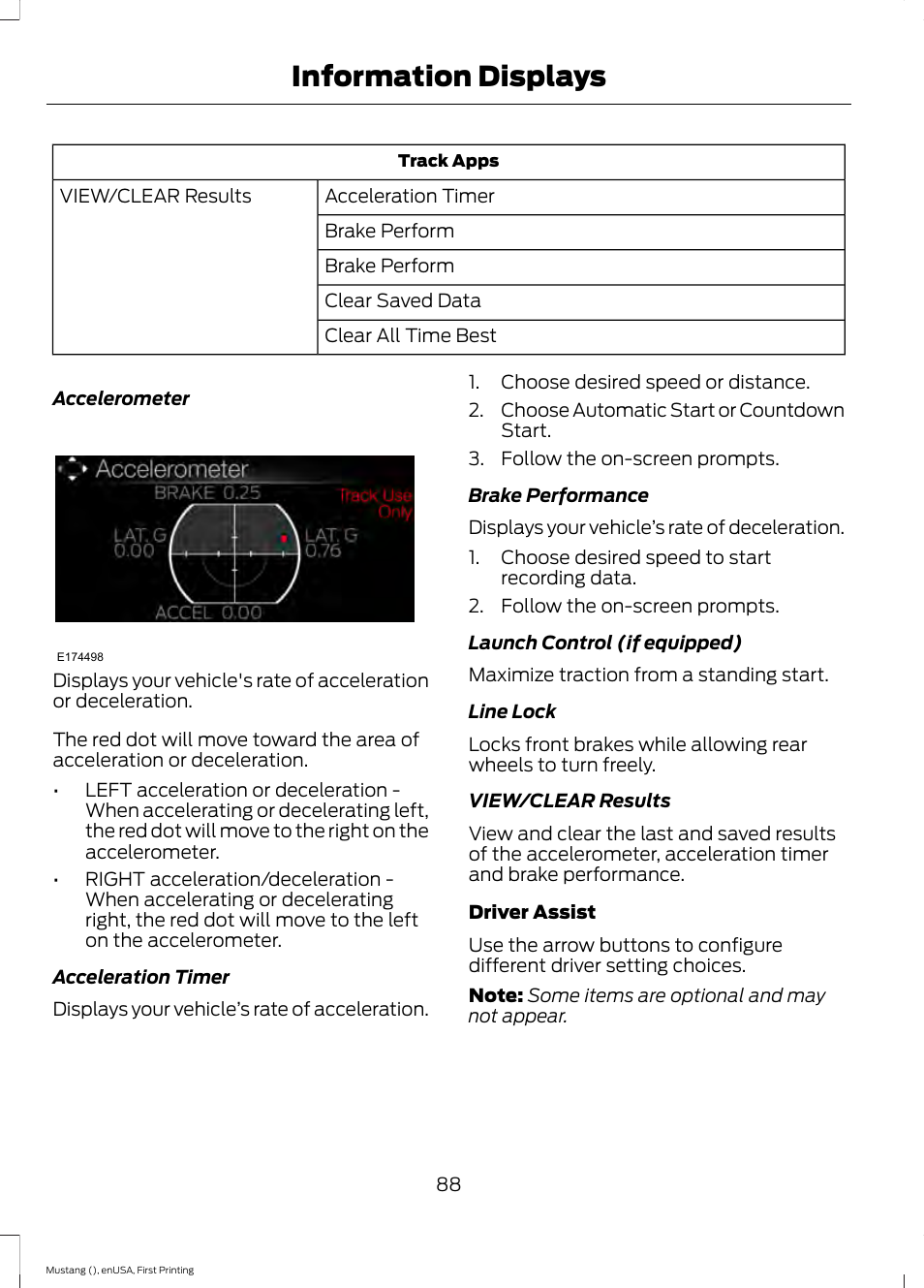 Information displays | FORD 2015 Mustang User Manual | Page 91 / 441