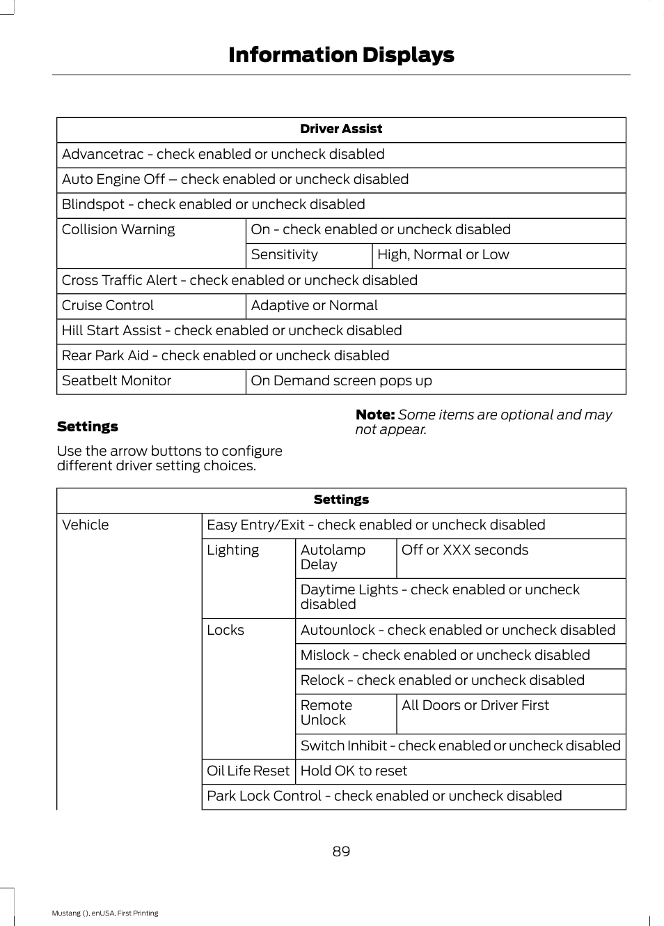 Information displays | FORD 2015 Mustang User Manual | Page 92 / 441