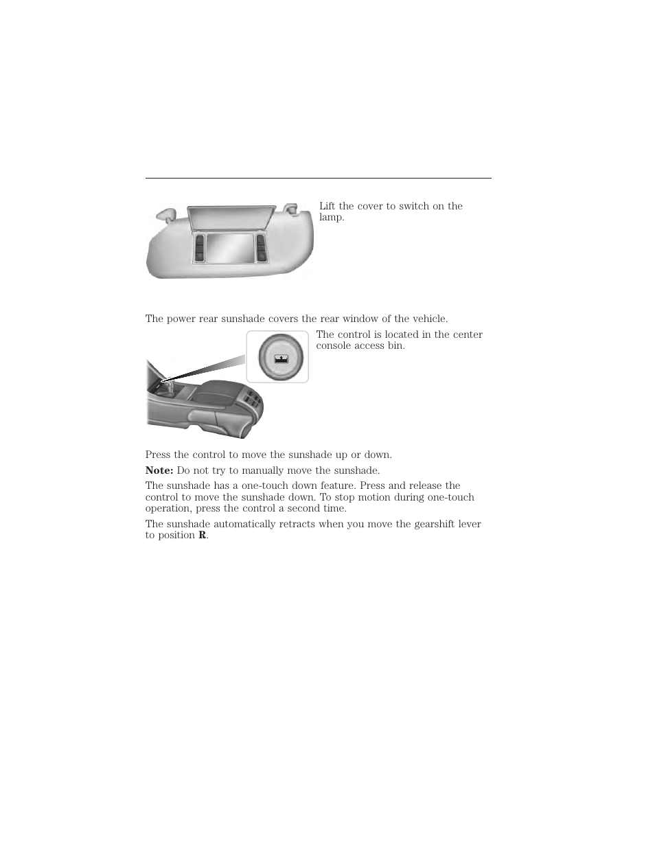 Illuminated visor vanity mirror, Sunshade (if equipped), Sunshade | Windows and mirrors 101 | FORD 2015 Taurus User Manual | Page 102 / 558