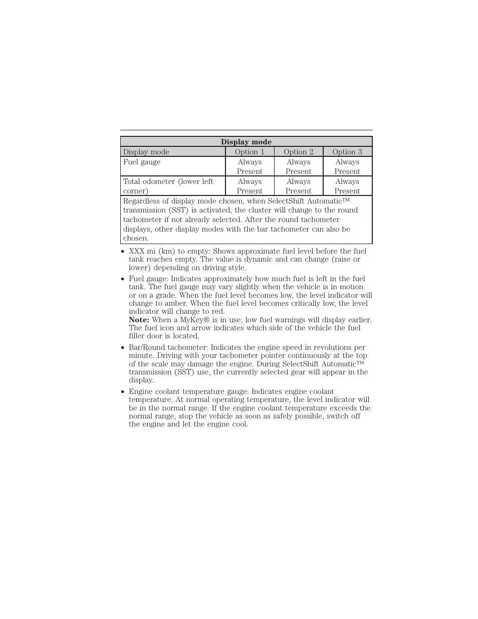 116 information displays | FORD 2015 Taurus User Manual | Page 117 / 558