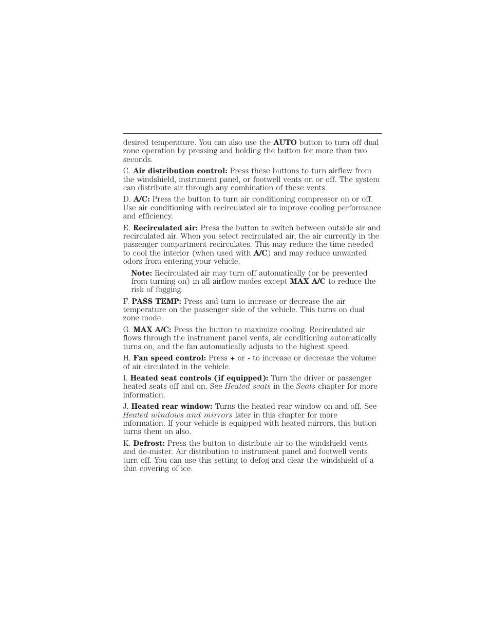 132 climate control | FORD 2015 Taurus User Manual | Page 133 / 558