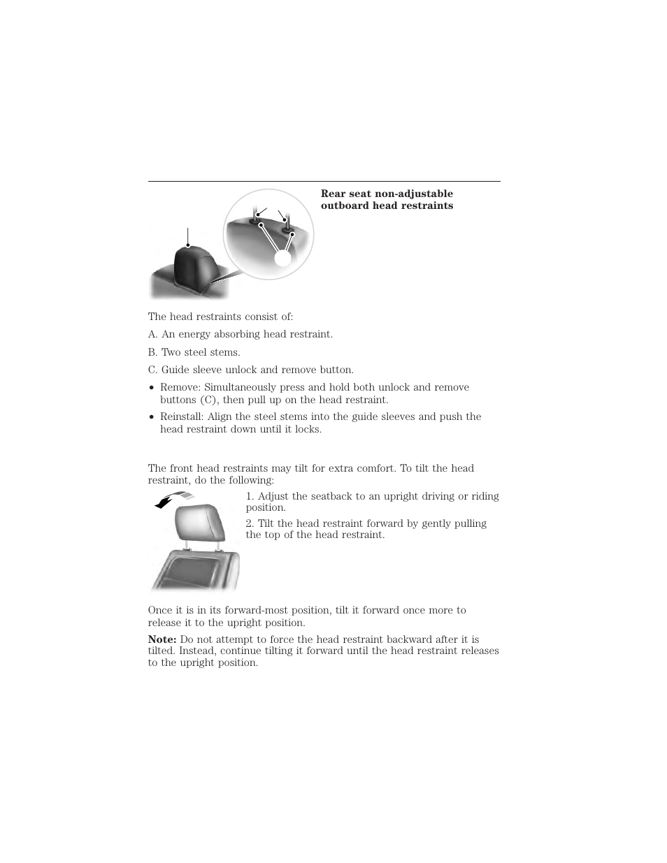 Tilting head restraints (if equipped), Seats 145 | FORD 2015 Taurus User Manual | Page 146 / 558