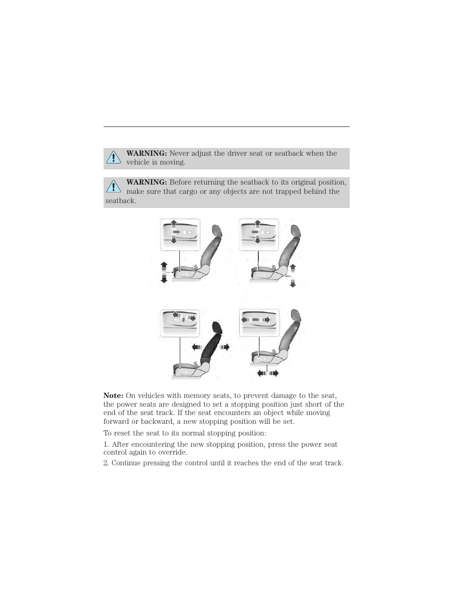 Power seats (if equipped), Power seats, Seats 147 | FORD 2015 Taurus User Manual | Page 148 / 558