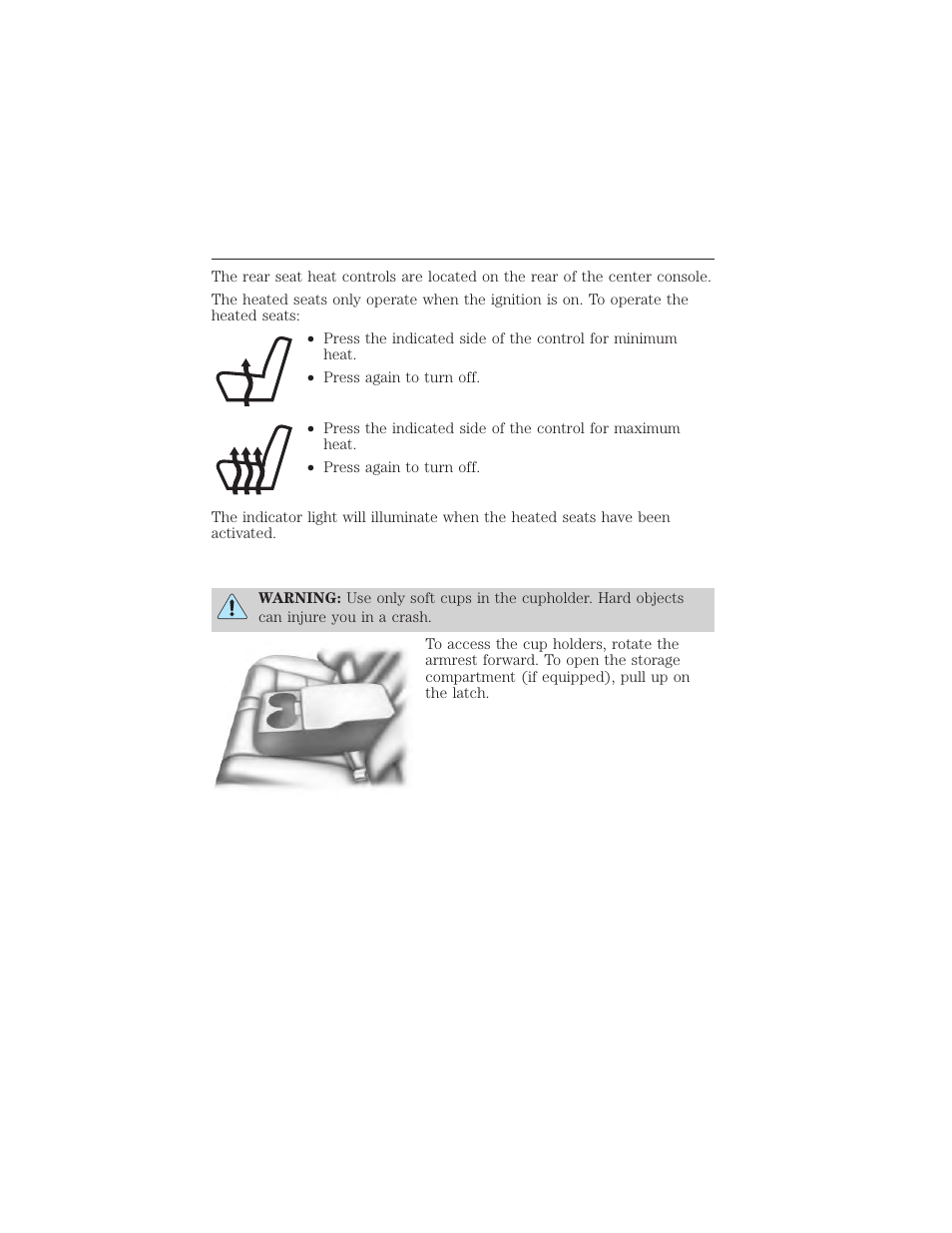 Rear seat armrest (if equipped), Seats 155 | FORD 2015 Taurus User Manual | Page 156 / 558
