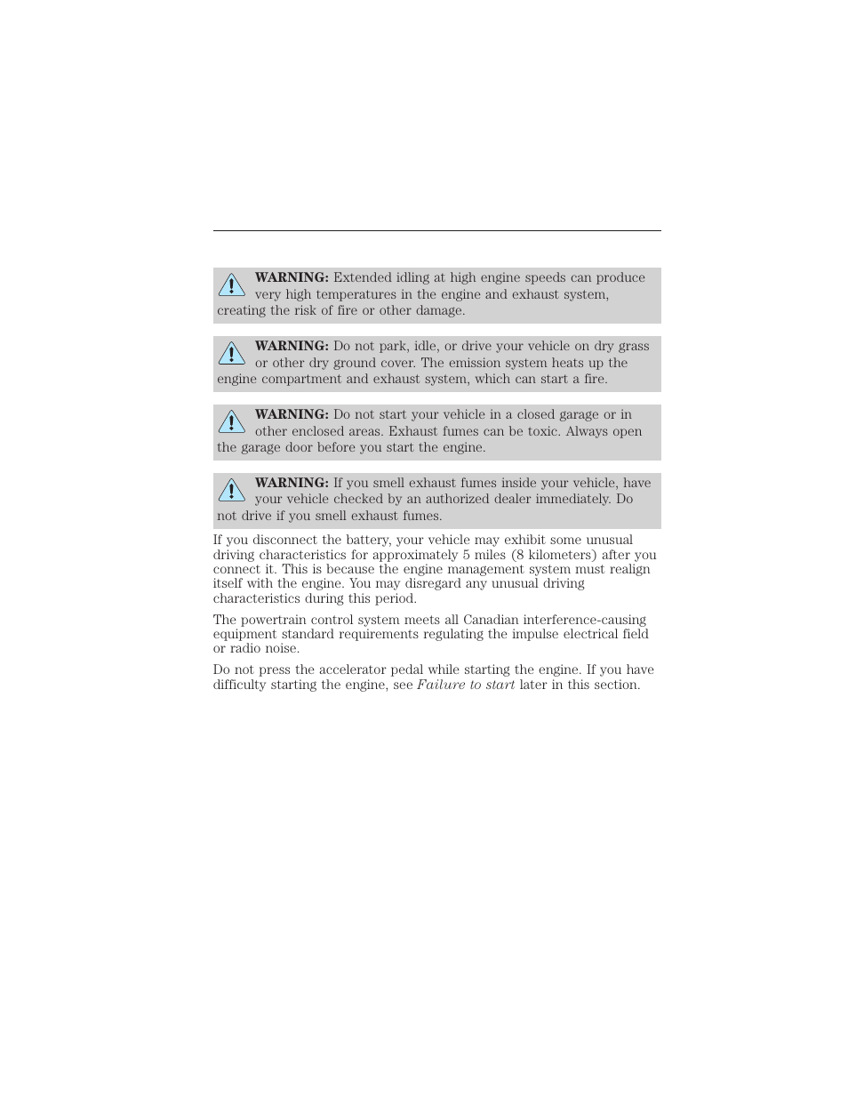 Starting and stopping the engine, General information, 164 starting and stopping the engine | FORD 2015 Taurus User Manual | Page 165 / 558