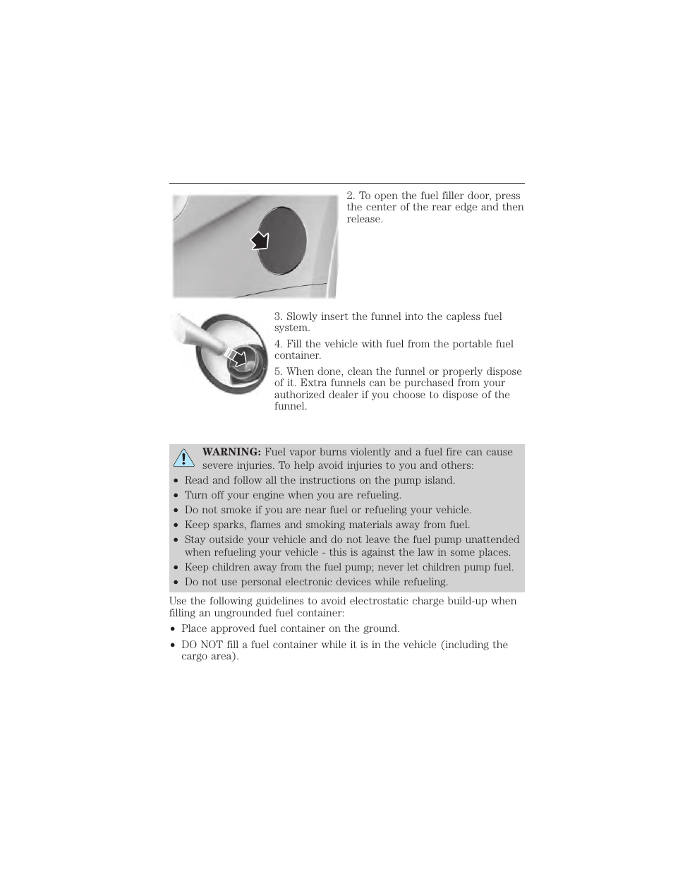 Refueling, 176 fuel and refueling | FORD 2015 Taurus User Manual | Page 177 / 558