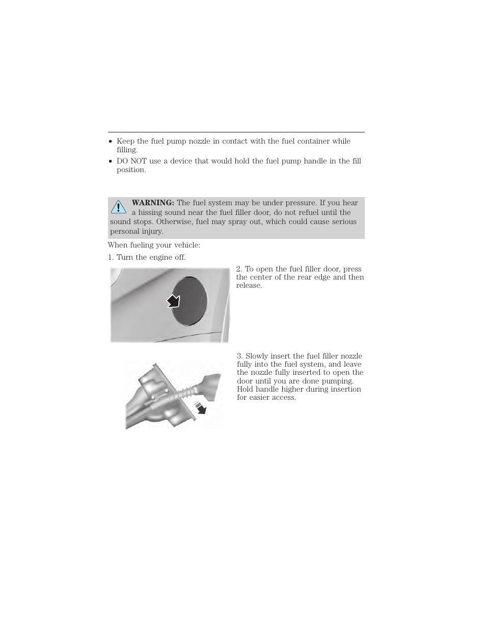 Easy fuel® no cap fuel system, Fuel and refueling 177 | FORD 2015 Taurus User Manual | Page 178 / 558