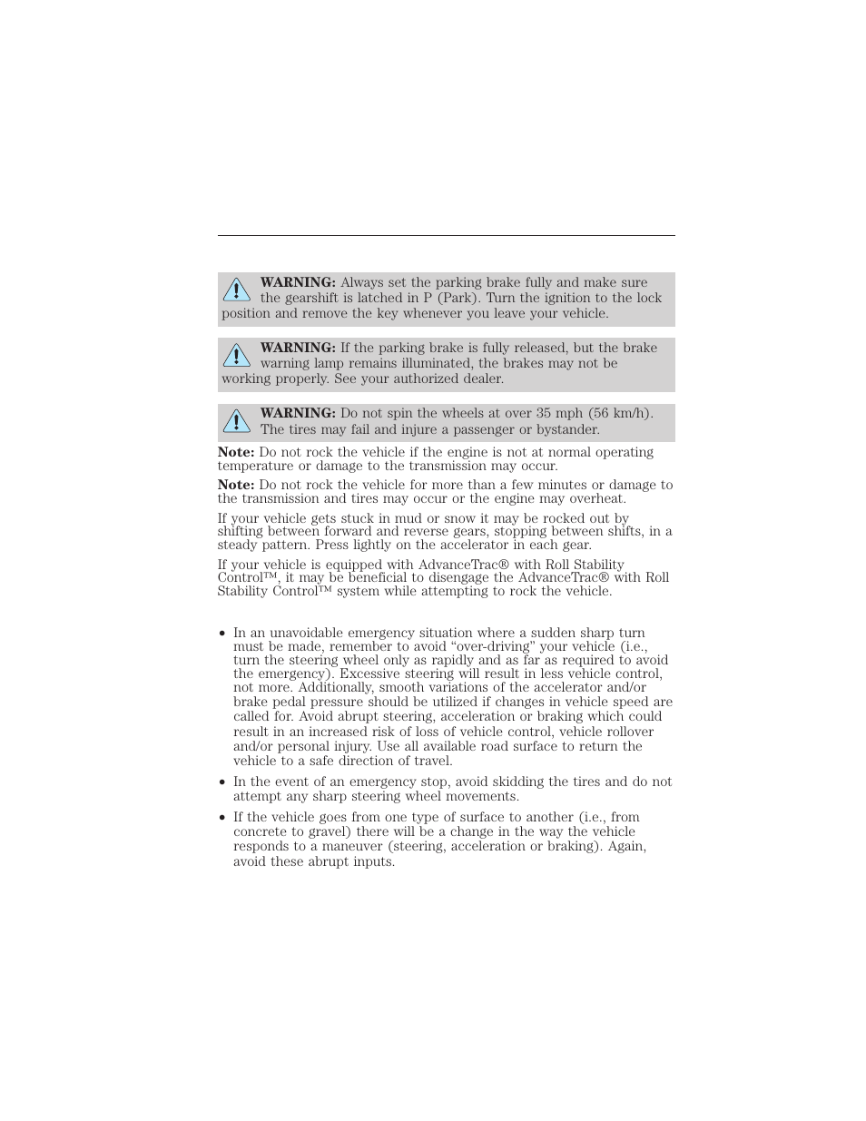 If your vehicle gets stuck, Emergency maneuvers, 190 all-wheel drive (if equipped) | FORD 2015 Taurus User Manual | Page 191 / 558