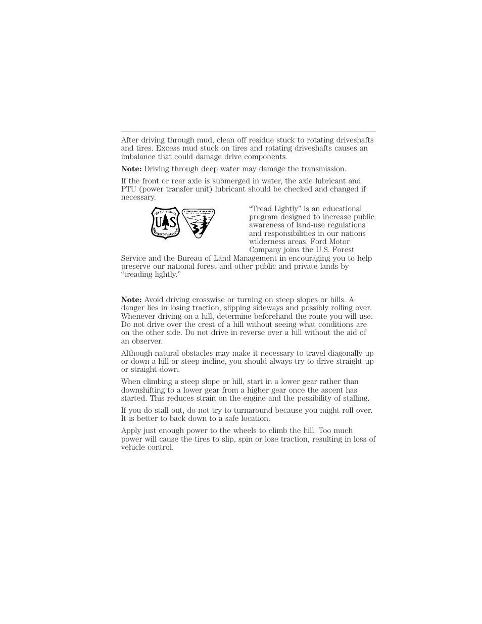 Driving on hilly or sloping terrain, 192 all-wheel drive (if equipped) | FORD 2015 Taurus User Manual | Page 193 / 558