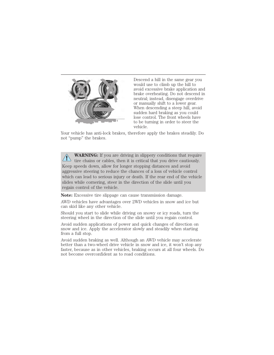 Driving on snow and ice, All-wheel drive (if equipped) 193 | FORD 2015 Taurus User Manual | Page 194 / 558