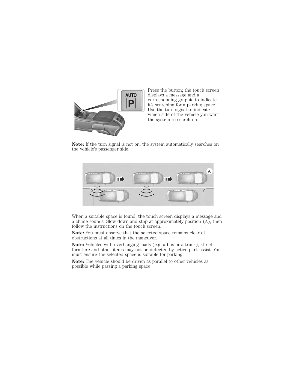 Using active park assist, 204 parking aids | FORD 2015 Taurus User Manual | Page 205 / 558