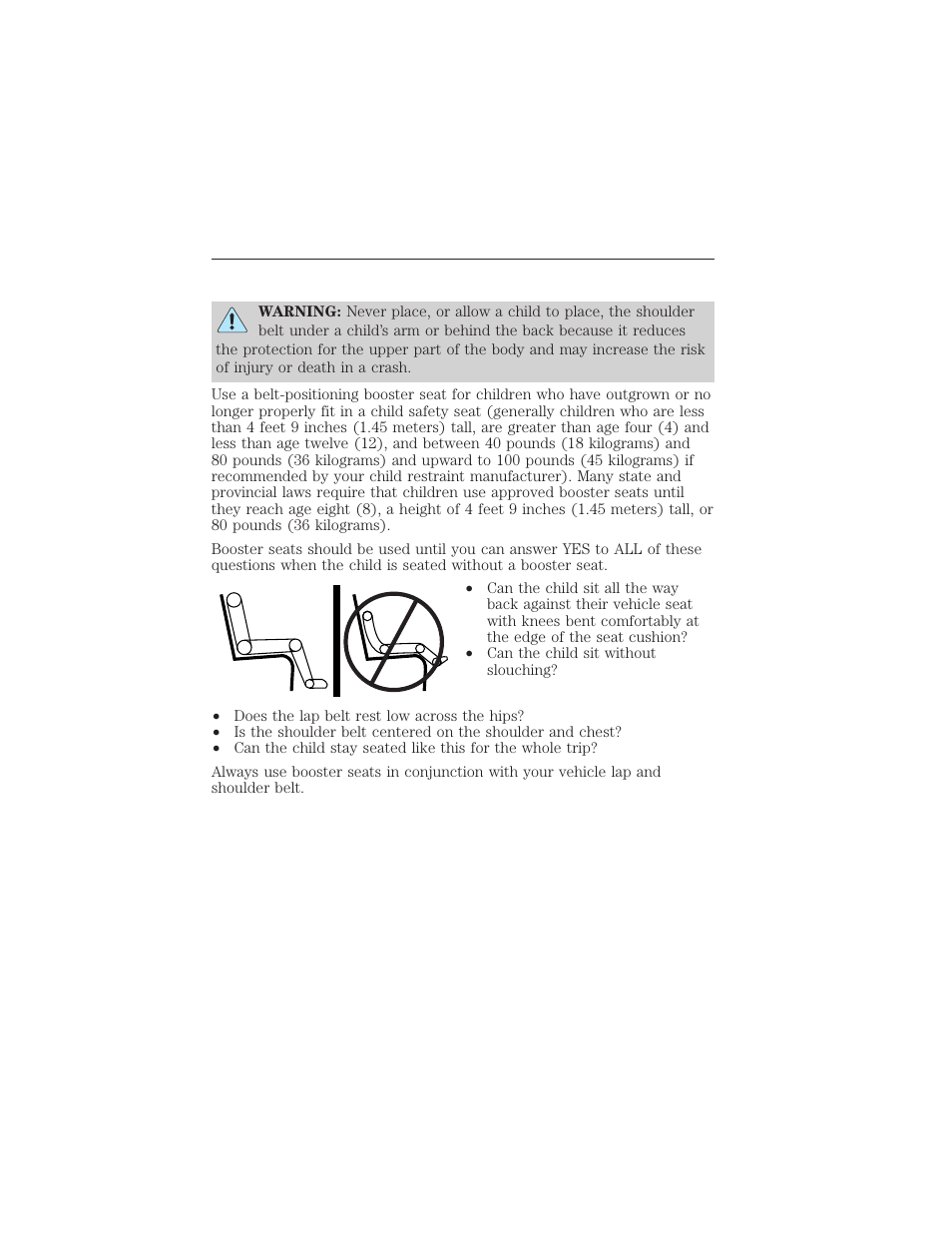 Booster seats, Child safety 21 | FORD 2015 Taurus User Manual | Page 22 / 558