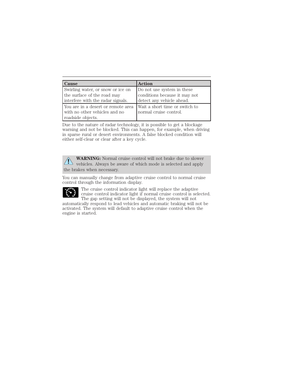 Switching to normal cruise control, Cruise control 221 | FORD 2015 Taurus User Manual | Page 222 / 558