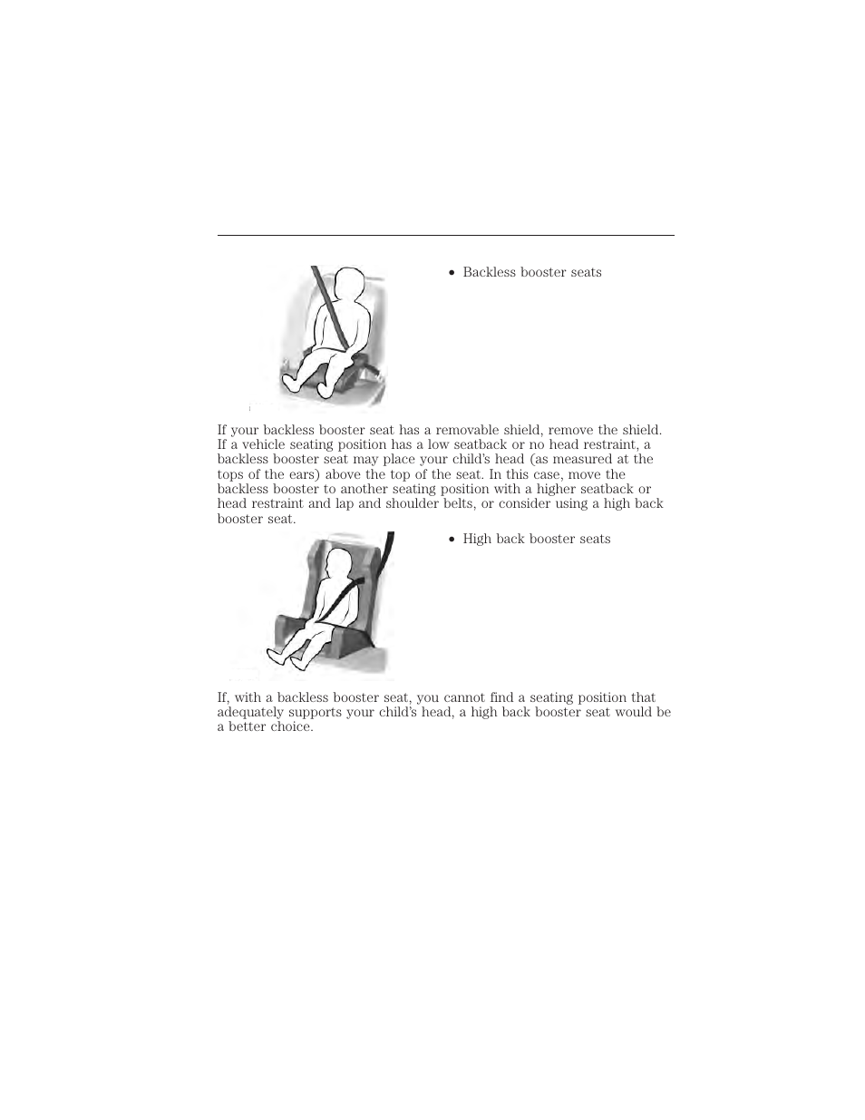 Types of booster seats | FORD 2015 Taurus User Manual | Page 23 / 558