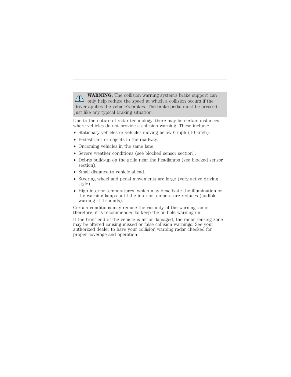 System limitations, 236 driving aids | FORD 2015 Taurus User Manual | Page 237 / 558