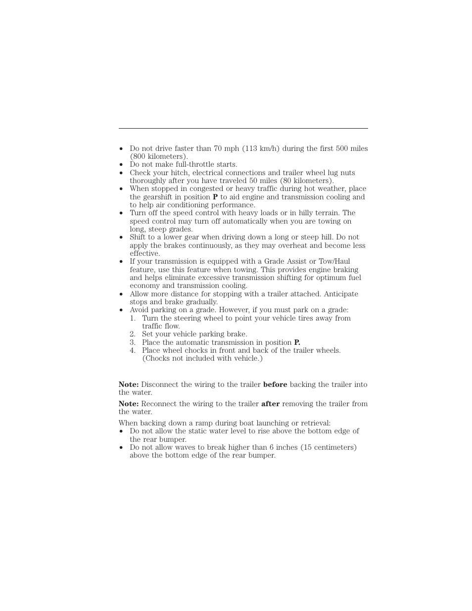 When towing a trailer, 250 towing | FORD 2015 Taurus User Manual | Page 251 / 558