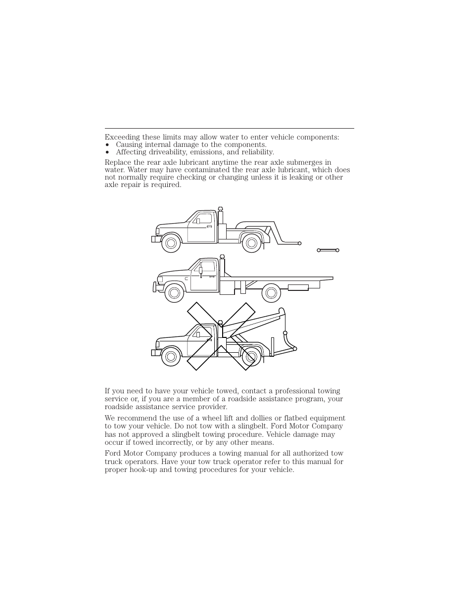 Transporting the vehicle, Wrecker towing, Towing 251 | FORD 2015 Taurus User Manual | Page 252 / 558