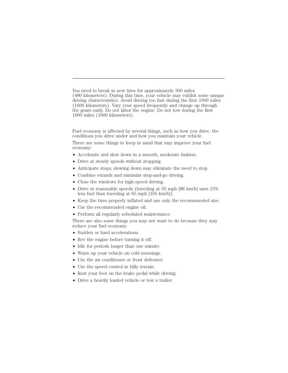 Driving hints, Breaking-in, Economical driving | 254 driving hints | FORD 2015 Taurus User Manual | Page 255 / 558