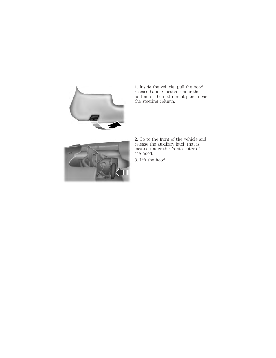 Opening and closing the hood | FORD 2015 Taurus User Manual | Page 282 / 558