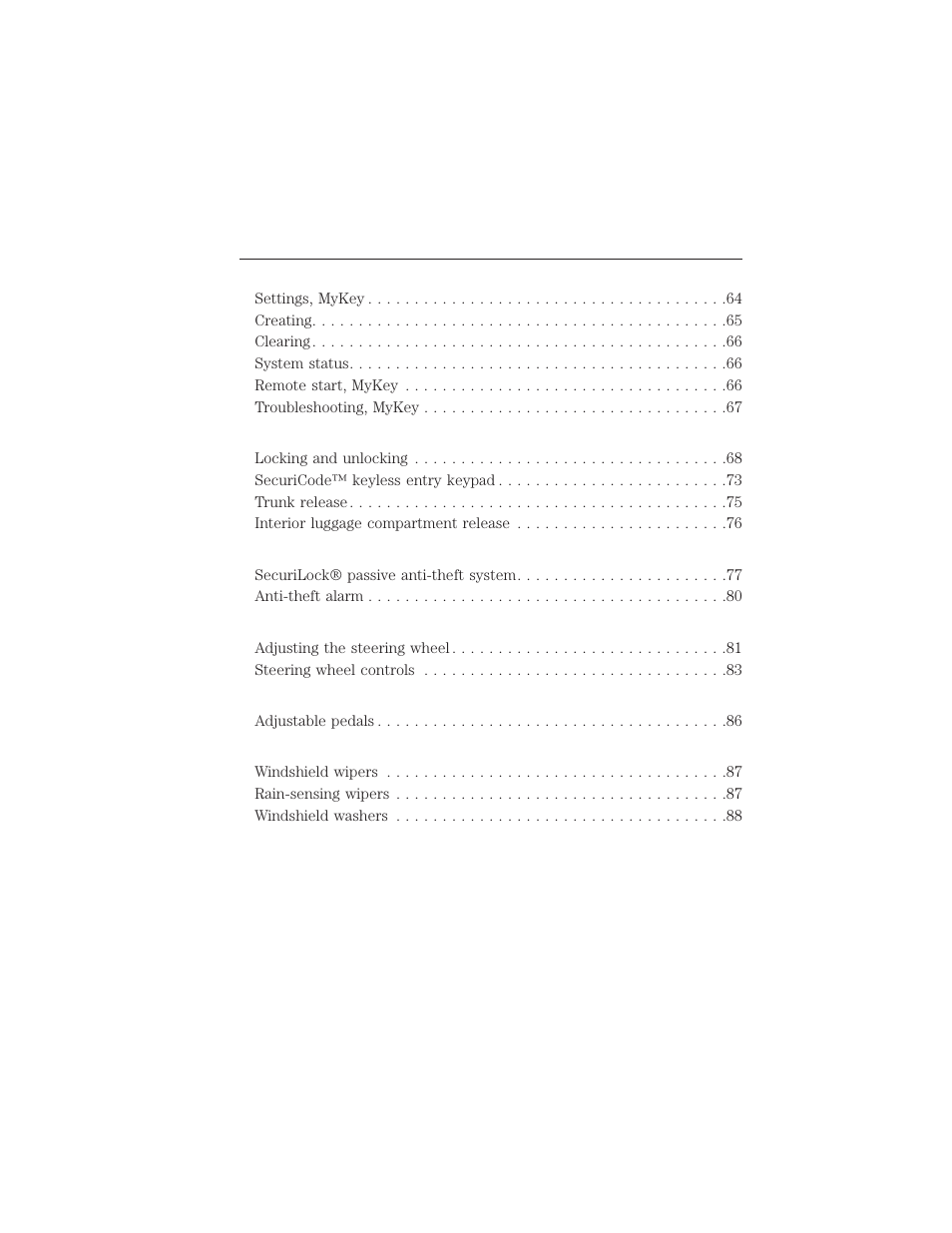 2table of contents | FORD 2015 Taurus User Manual | Page 3 / 558