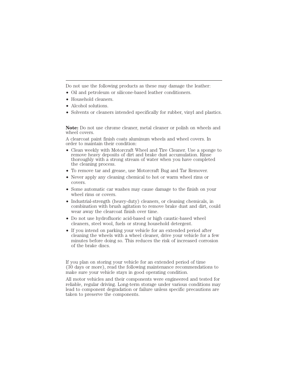 Cleaning the alloy wheels, Vehicle storage, Vehicle care 315 | FORD 2015 Taurus User Manual | Page 316 / 558