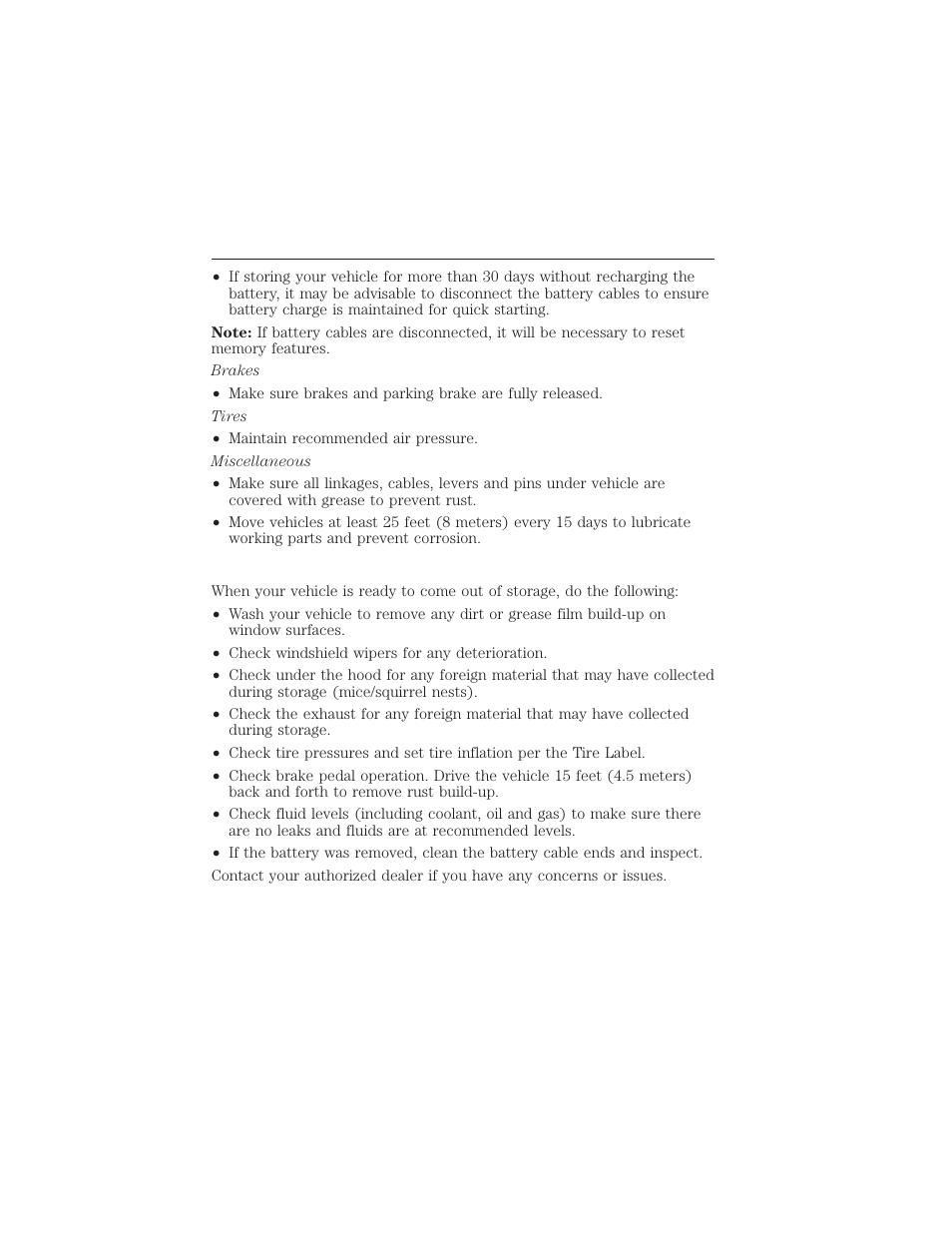 Removing vehicle from storage, Vehicle care 317 | FORD 2015 Taurus User Manual | Page 318 / 558