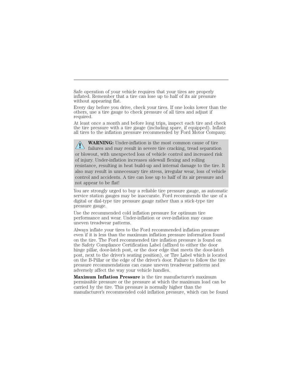 Inflating your tires, 326 wheels and tires | FORD 2015 Taurus User Manual | Page 327 / 558