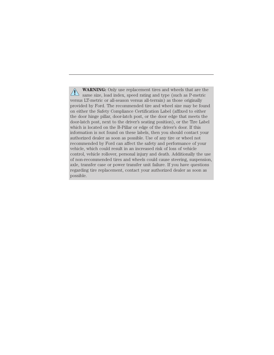 Tire replacement requirements | FORD 2015 Taurus User Manual | Page 331 / 558