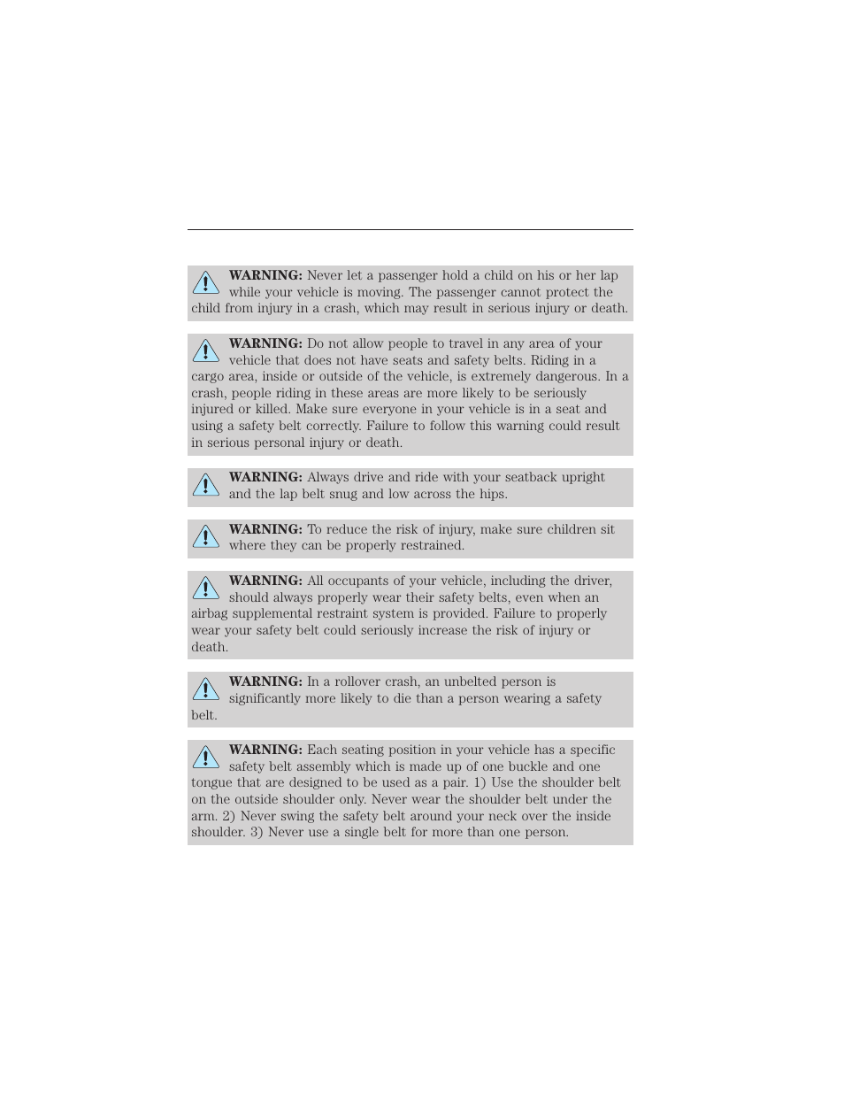 Safety belts, Principles of operation, Safety belts 33 | FORD 2015 Taurus User Manual | Page 34 / 558