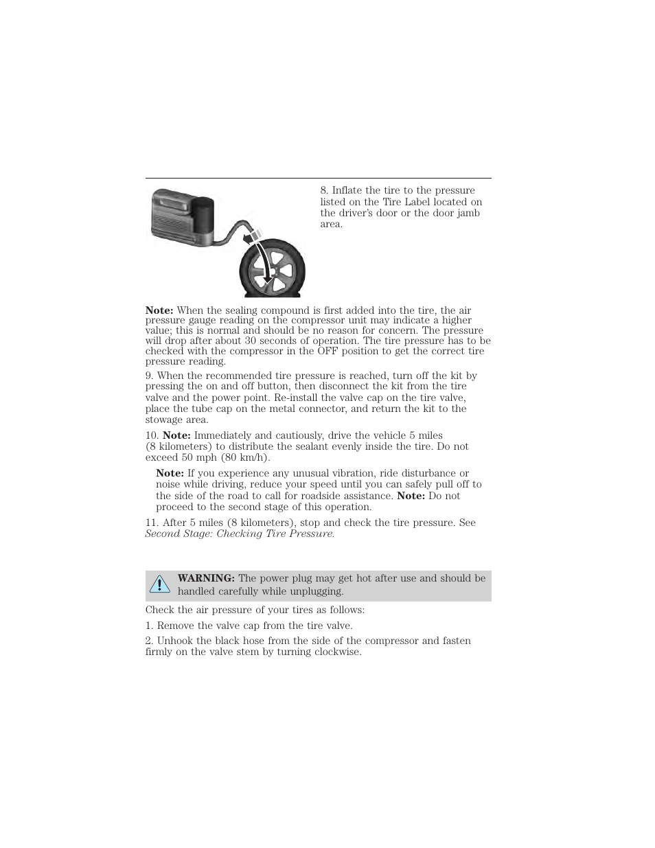 Second stage: checking tire pressure, Wheels and tires 349 | FORD 2015 Taurus User Manual | Page 350 / 558