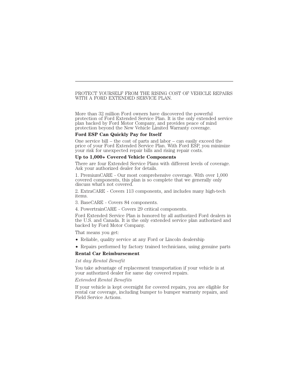 Extended service plan, Service plans (u.s. only), 368 extended service plan | FORD 2015 Taurus User Manual | Page 369 / 558