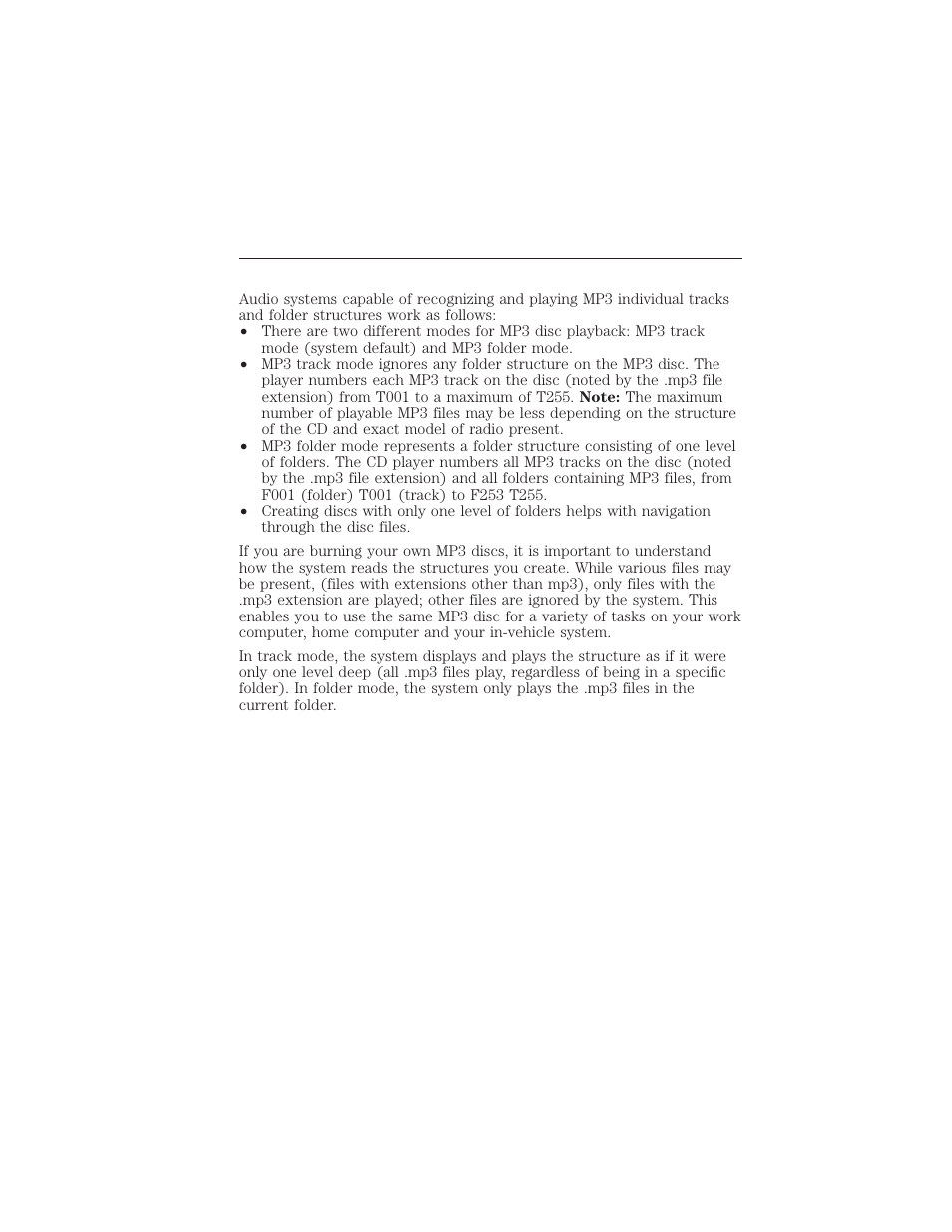 Mp3 track and folder structure, 372 audio system | FORD 2015 Taurus User Manual | Page 373 / 558